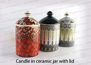 KHA0004 scented candle with ceramic holder